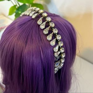 Black and Rhinestone Headband Tiara